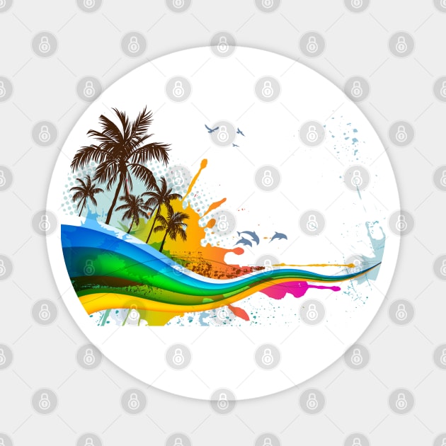 Summer Vibes Magnet by Mendi Art